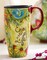 Coffee Ceramic Mug Porcelain Latte Tea Cup With Lid 17oz. Enjoy Life